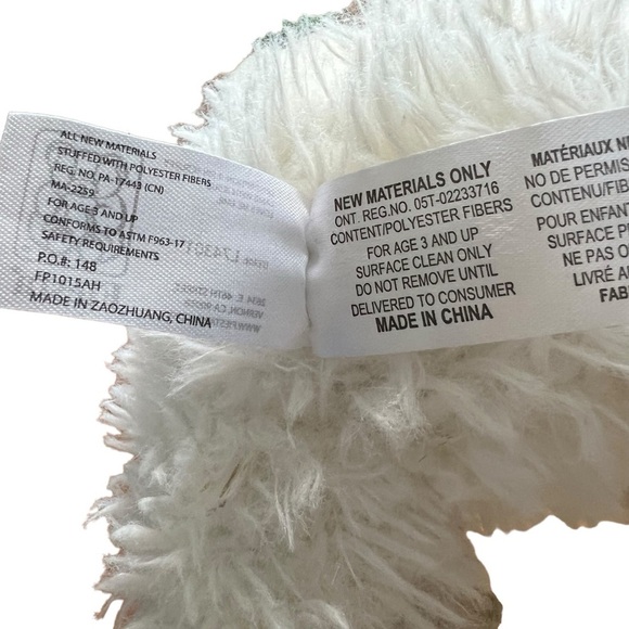 Fiesta Scruffy Lamb Sheep Bow Jesus Loves Me Soft Plush Stuffed Animal Toy White - Picture 5 of 5